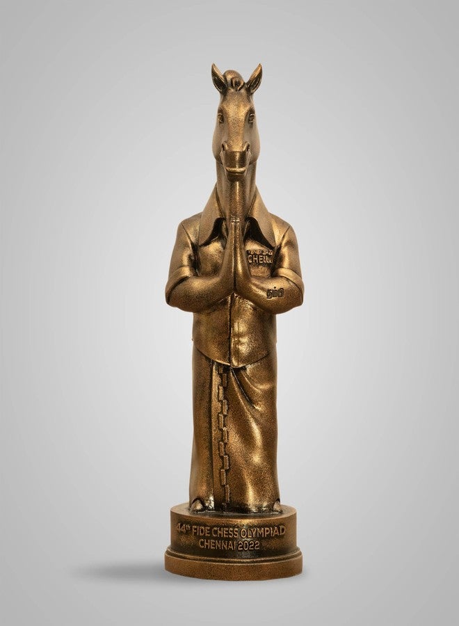 SILAII Thambi Chess Mascot Sculpture - 8 INCH, Antique Bronze Colour - Image 3